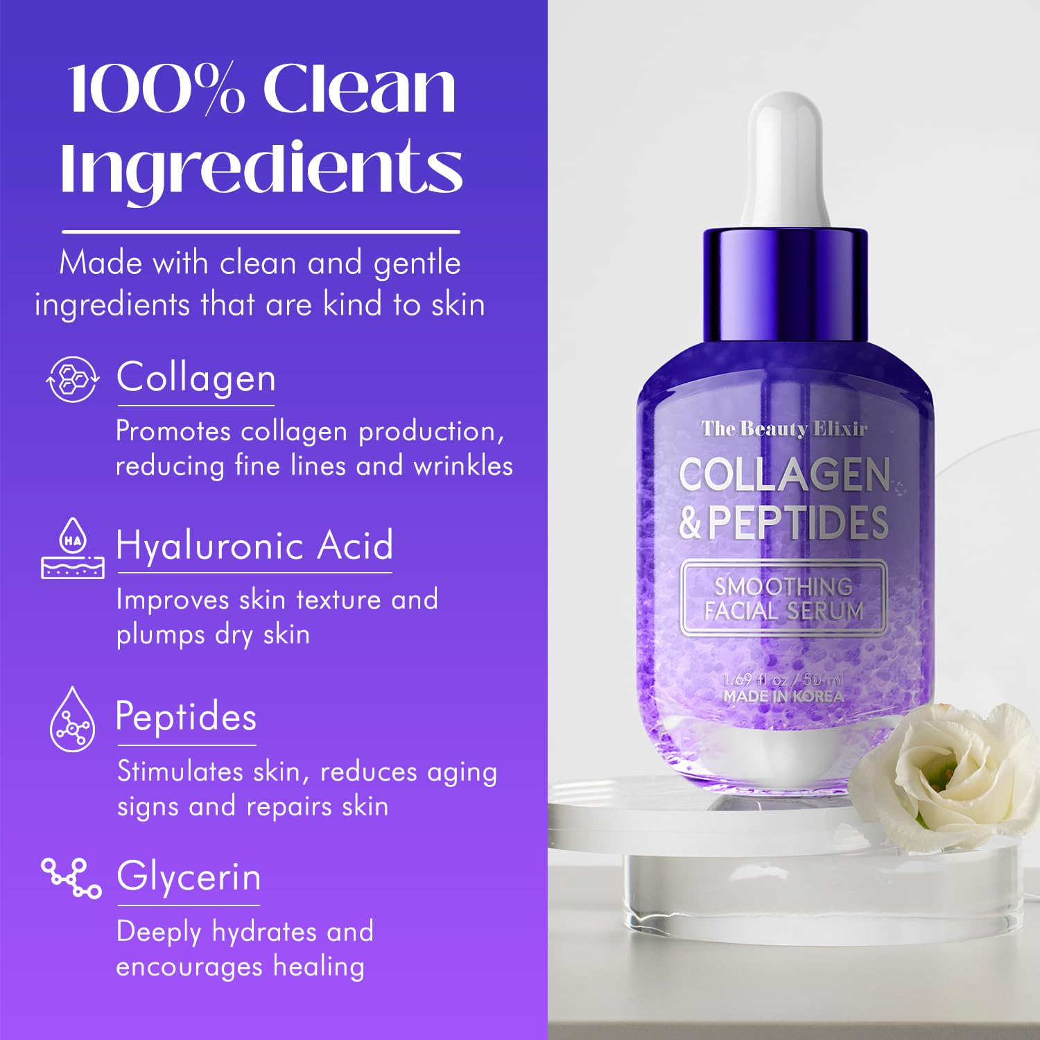 Hyaluronic Acid Serum For Face - Ultra Hydrating, Restores, Smooths & Reduces Wrinkles - Dermatologist Tested, Natural Ingredients, Clean Beauty - Korean Skin Care - 1.69 Fl. Oz