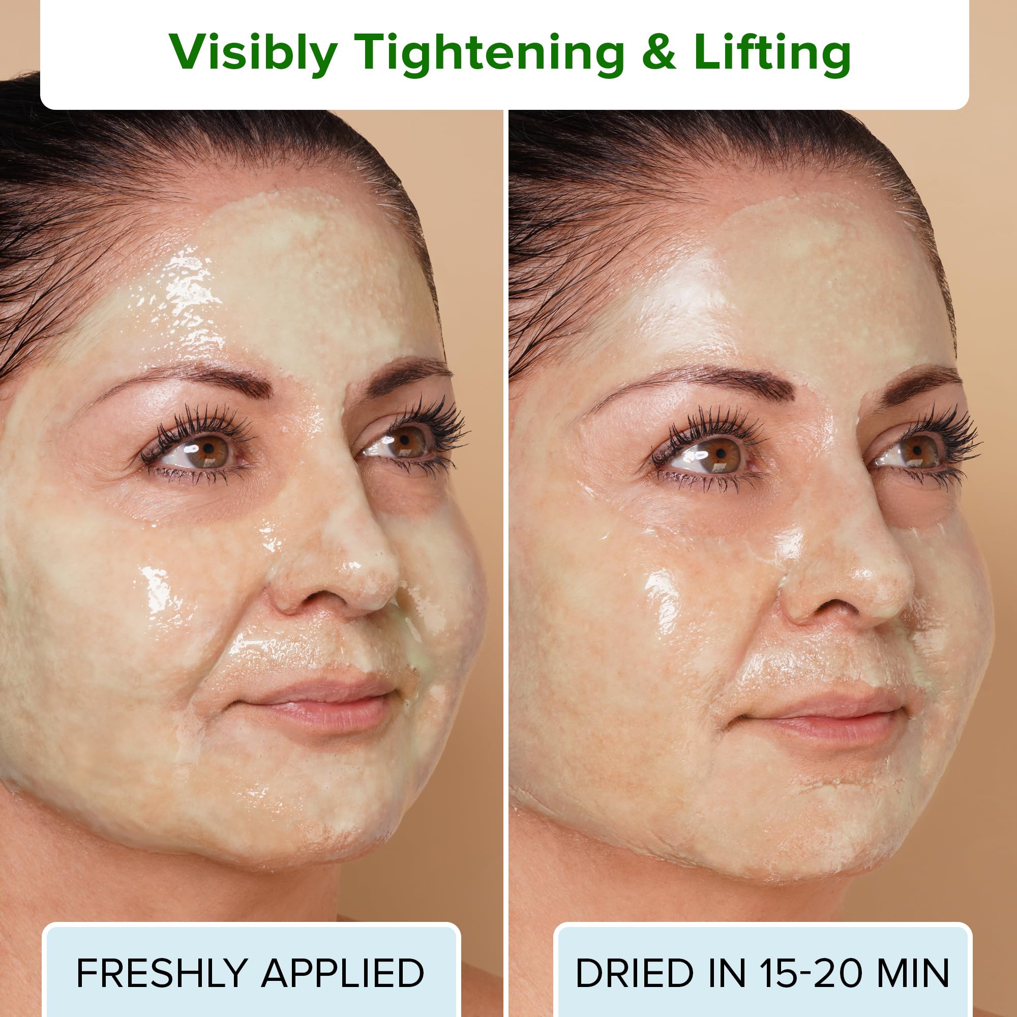 Ebanel Collagen Peptides Wash-Off Face Mask Set, 8 Pack Instant Skin Tightening and Lifting Masks, Brightening Face Mask with Niacinamide, Glutathione, Hyaluronic Acid, Vitamin C, Cica, B5, Albumen