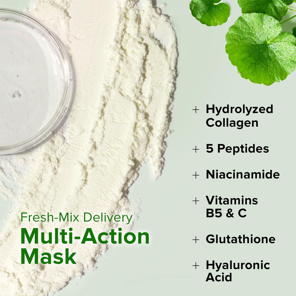 Ebanel Collagen Peptides Wash-Off Face Mask Set, 8 Pack Instant Skin Tightening and Lifting Masks, Brightening Face Mask with Niacinamide, Glutathione, Hyaluronic Acid, Vitamin C, Cica, B5, Albumen